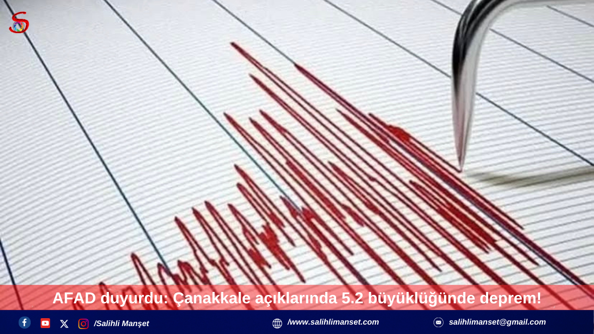 AFAD duyurdu: Çanakkale açıklarında 5.2 büyüklüğünde deprem!