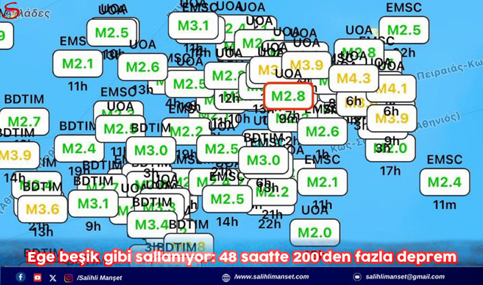 Ege beşik gibi sallanıyor: 48 saatte 200'den fazla deprem