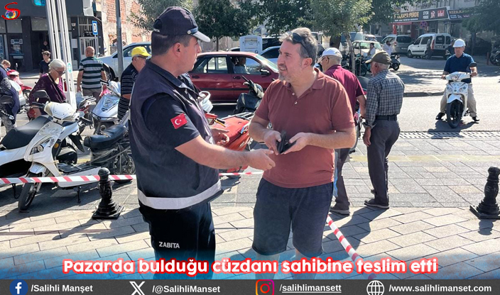 Pazarda bulduğu cüzdanı sahibine teslim etti